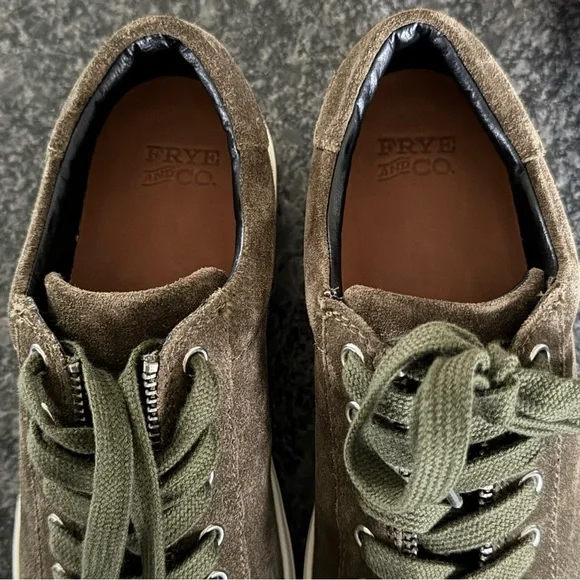 FRYE SINDY MOTO SNEAKERS FATIGUE OLIVE GREEN SIZE 7.5